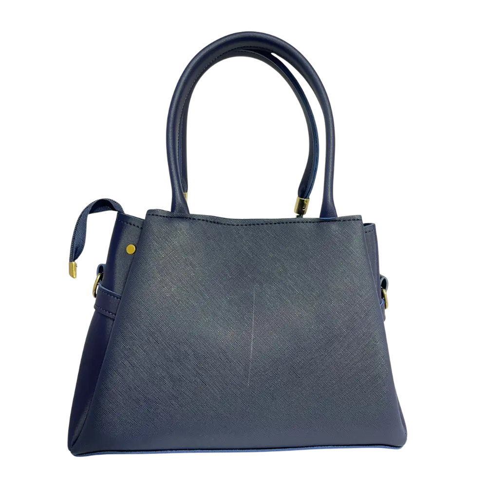 Navy Bow-Accent Handbag
