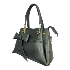 Noir Bow-Accent  Handbag