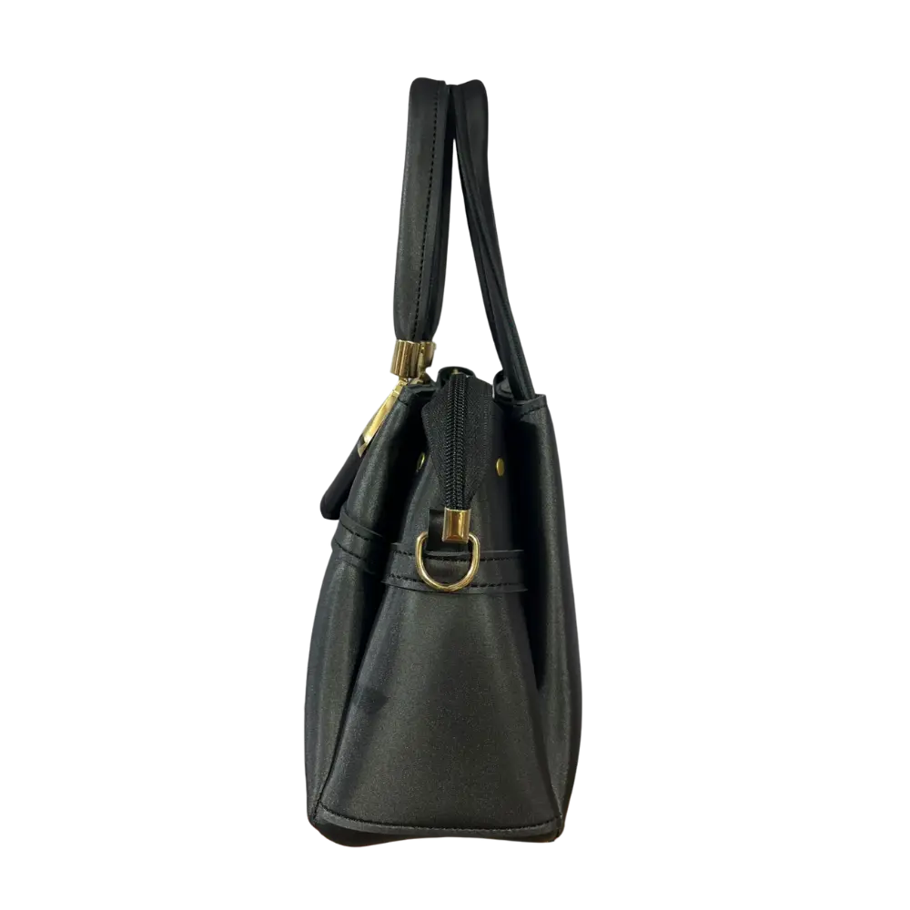 Noir Bow-Accent  Handbag