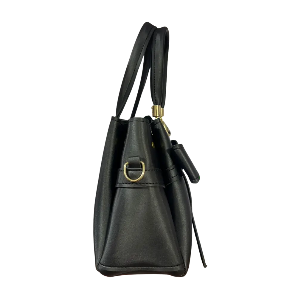 Noir Bow-Accent  Handbag