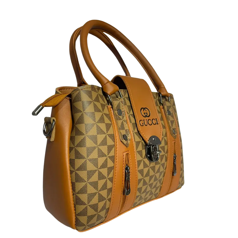 Classic Brown Geometric Handbag