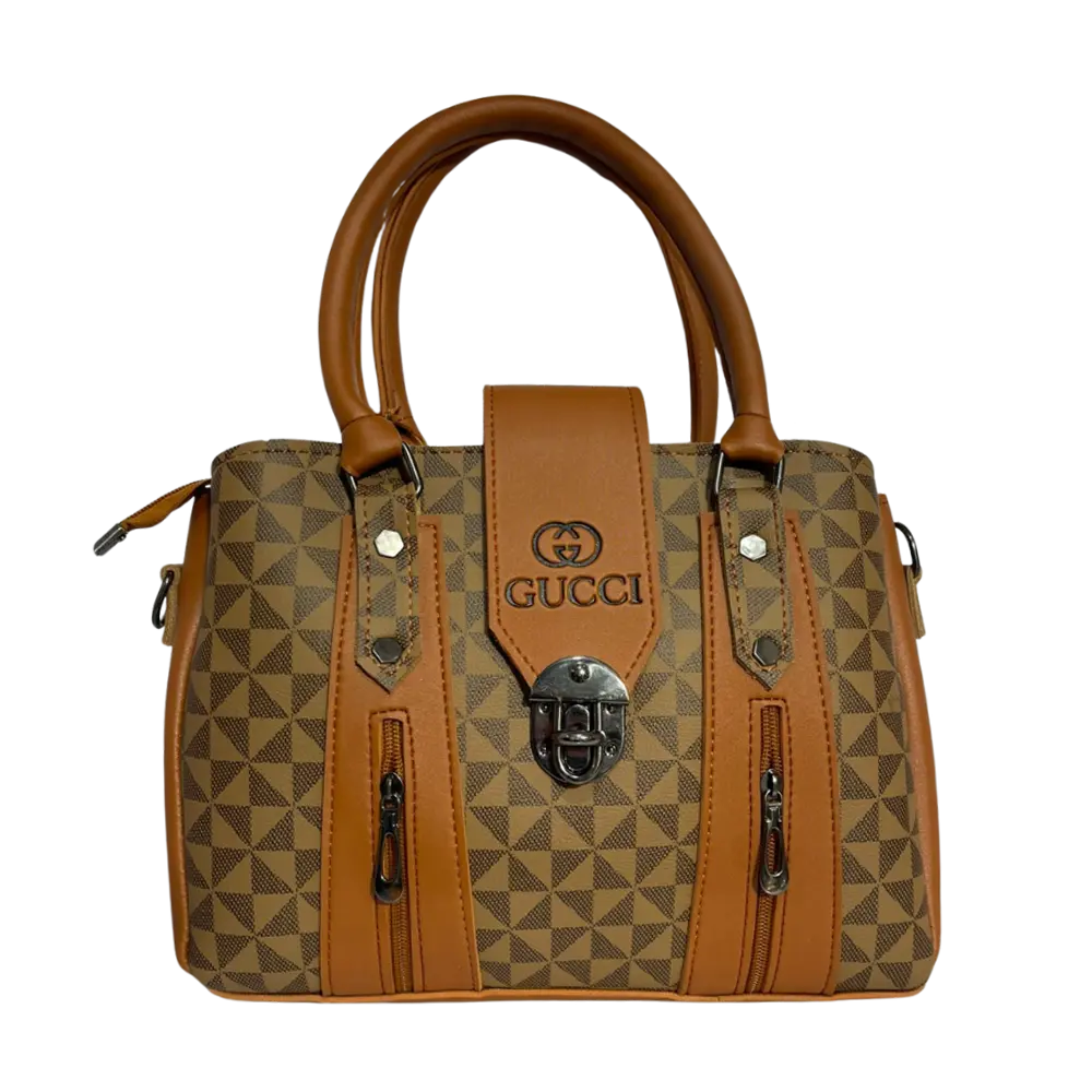 Classic Brown Geometric Handbag