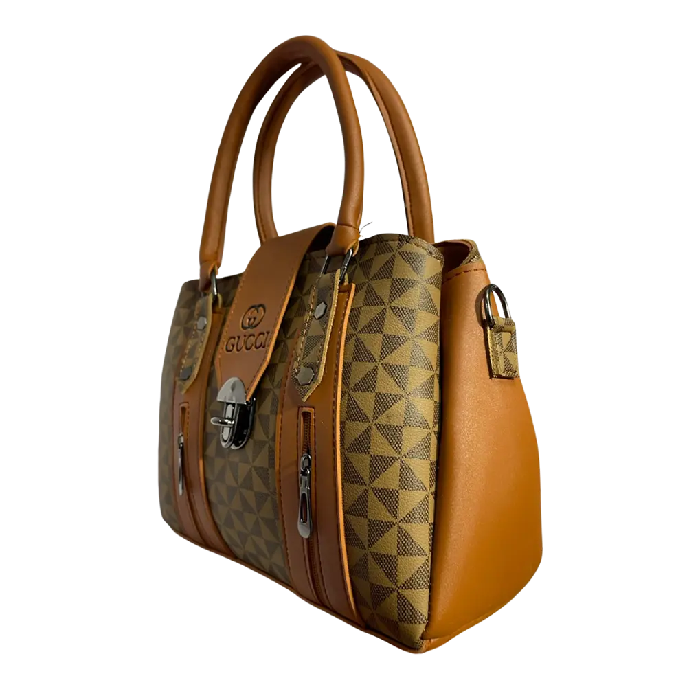 Classic Brown Geometric Handbag