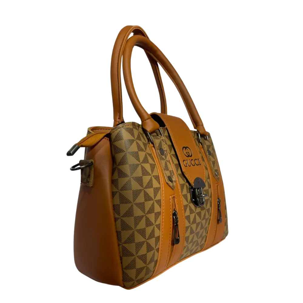 Classic Brown Geometric Handbag