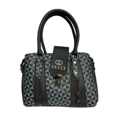 Black Geometric Pattern Handbag