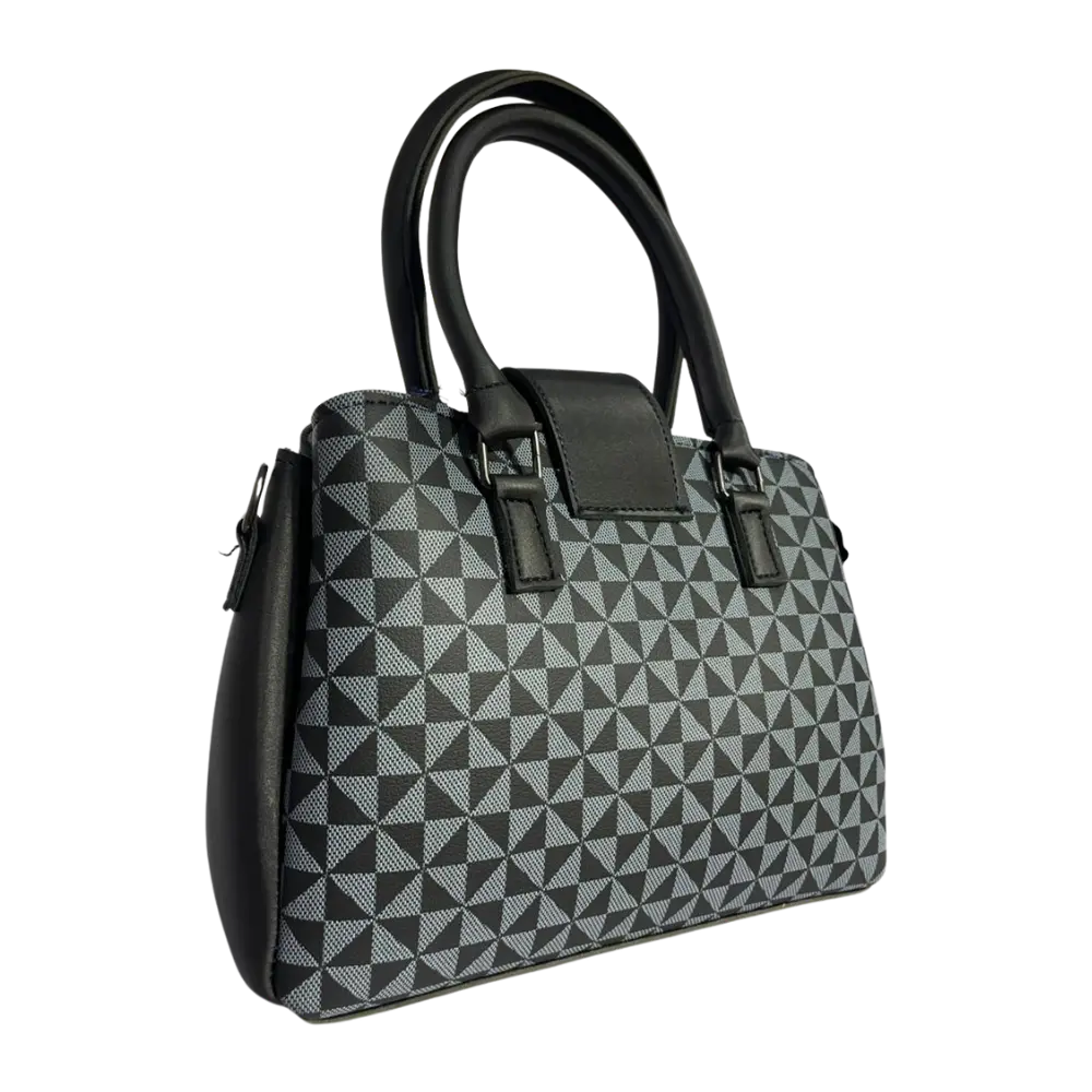 Black Geometric Pattern Handbag
