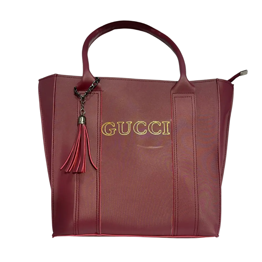 Elegant Maroon Bag with Tassel Charm