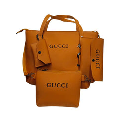 Gucci 4-Piece Mustard Brown Handbag Set