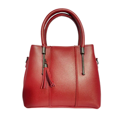 Chic Red Textured Tote Bag