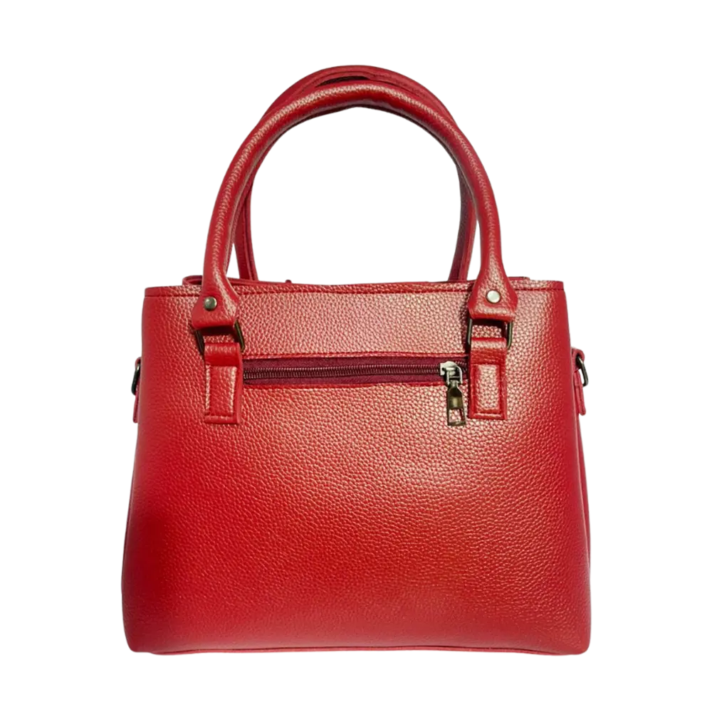 Chic Red Textured Tote Bag