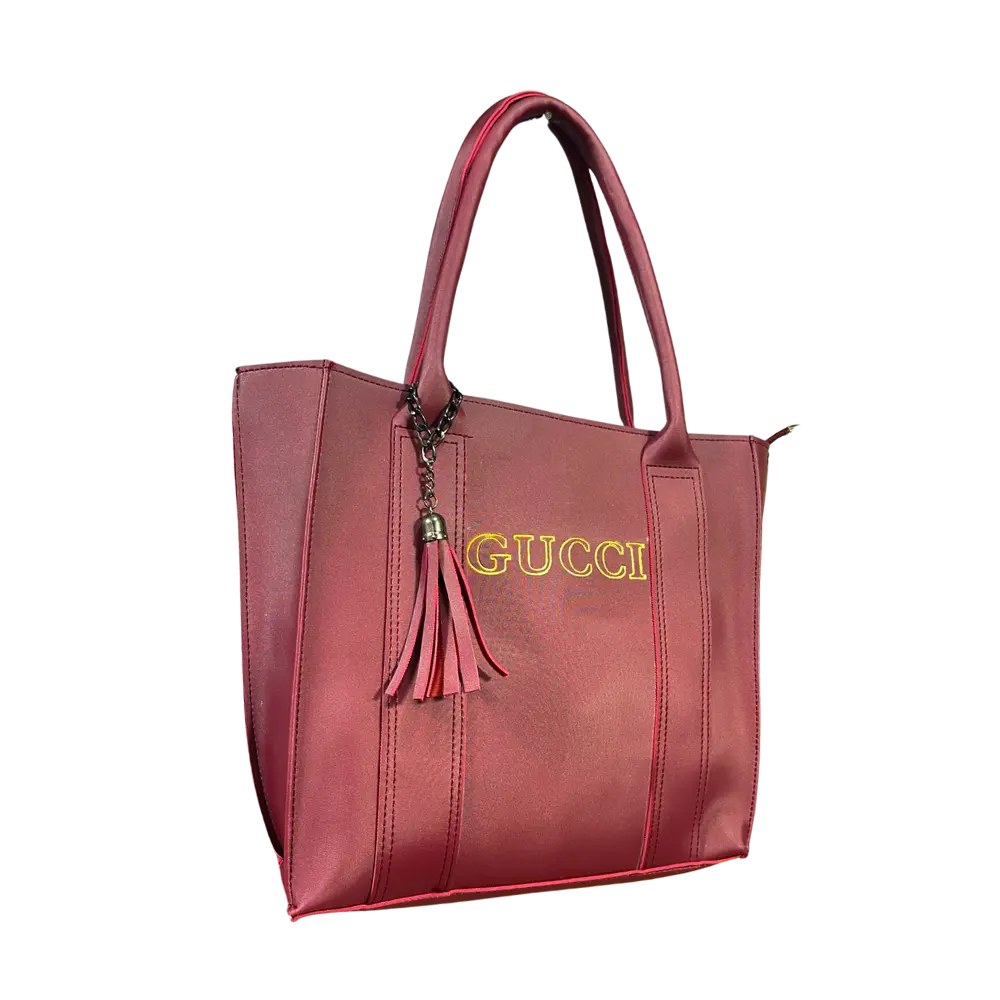 Elegant Maroon Bag with Tassel Charm