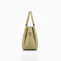 Beige Bow-Accent Handbag