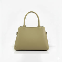 Beige Bow-Accent Handbag