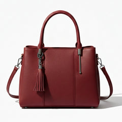 Chic Red Textured Tote Bag
