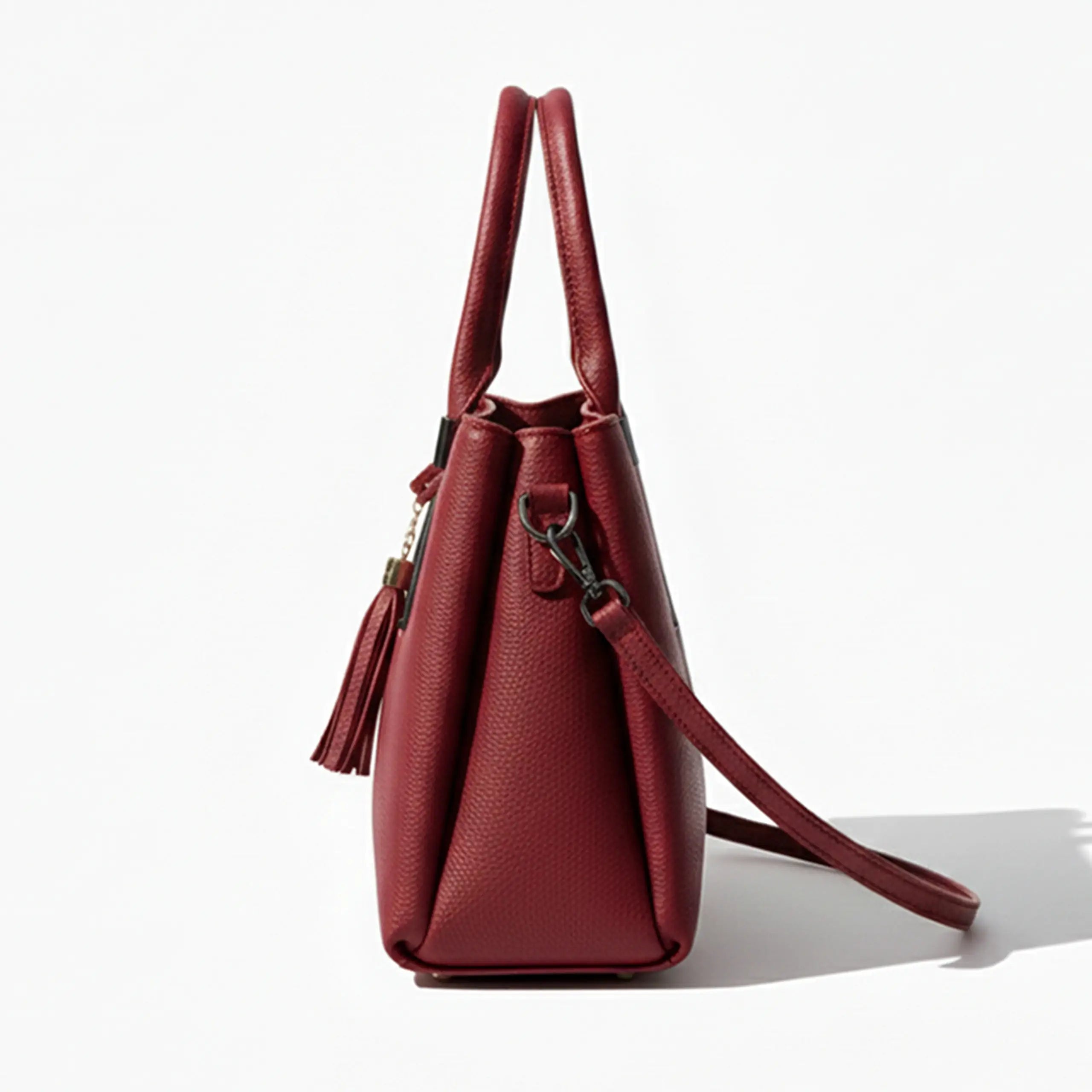 Chic Red Textured Tote Bag