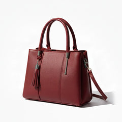 Chic Red Textured Tote Bag