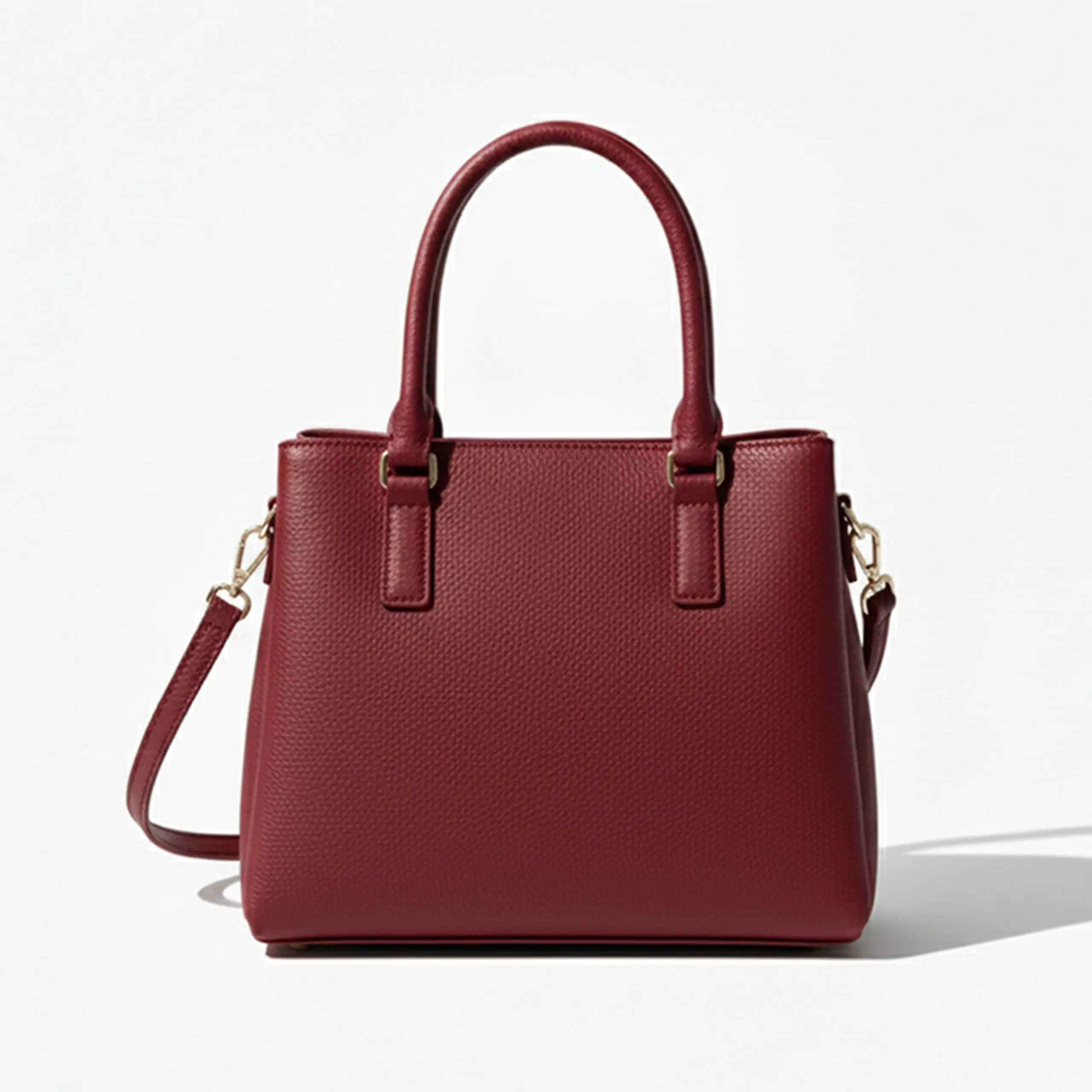 Chic Red Textured Tote Bag